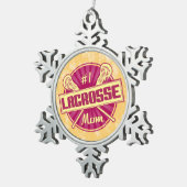 #1ラクロスママのクリスマスツリーの装飾 スノーフレークピューターオーナメント (右)