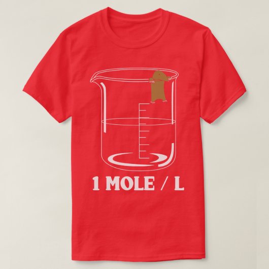 1リットル当たり1モルの化学生化学者 Tシャツ (デザイン正面)
