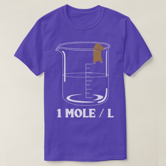 1リットル当たり1モルの化学生化学者 Tシャツ (デザイン正面)