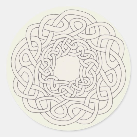 1リボンケルト結び目模様 ラウンドシール (正面)