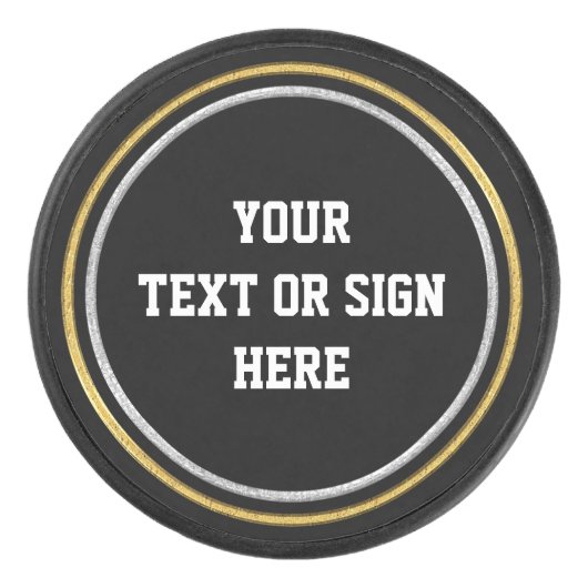 1リングの金ゴールド及び1リングの銀 + あなたの アイスホッケーパック (正面)