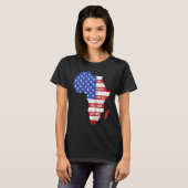 1ヶ月は我々の歴史を保持できないアフリカ地図アメリカ Tシャツ (正面フル)