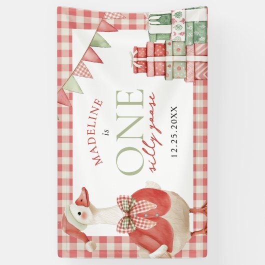1ヶ月間抜けのクリスマスギンガム1st誕生日 横断幕 (縦)