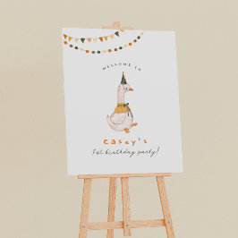 1ヶ間抜けース最初の誕生日パーティー歓迎サイン ポスター