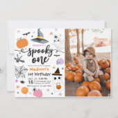 1不気味ハロウィン1歳の誕生日の写真 招待状 (正面)