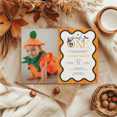 1不気味ハロウィン1歳の誕生日の写真 招待状