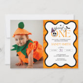 1不気味ハロウィン1歳の誕生日の写真 招待状 (正面)