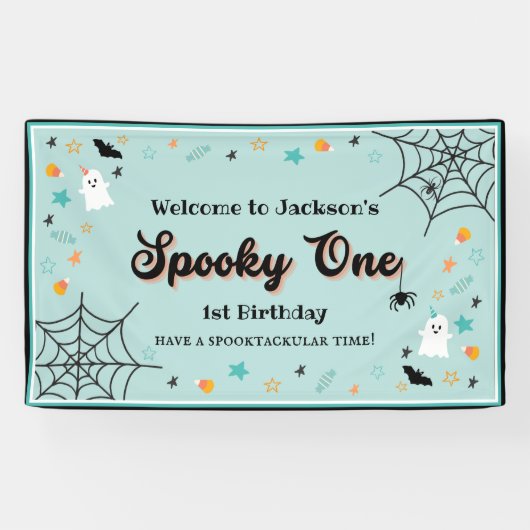 1不気味ハロワ男女兼用ン1歳の誕生日 横断幕 (横)