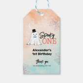 1不気味人ハロウィーン少年1stバースデーパーティーのお願い ギフトタグ (正面)