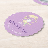 1不気味幽霊ガールハロウィーン1歳の誕生日パーティー ペーパーコースター (アングル)