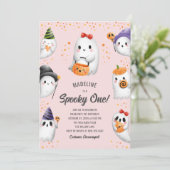 1不気味幽霊ハロウィンガール1st誕生日パーティー 招待状 (スタンド正面)