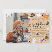 1不気味幽霊1日の誕生日ハロウィーン 招待状 (正面)