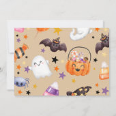 1不気味幽霊1日の誕生日ハロウィーン 招待状 (裏面)