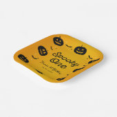 1不気味誕生日ハロウィーンカボチャ&こうもり ペーパープレート (傾斜あり)