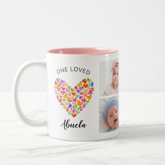 1人が愛したアブエラ4人の写真コラージュ  ツートーンマグカップ (左)