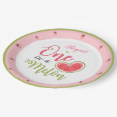 1人でメロンの最初の誕生日の女の子 ペーパープレート (アングル)