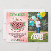 1人でメロンの1つ誕生日の写真 サンキューカード (正面)