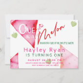 1人でメロンを1歳の誕生日 招待状 (正面)