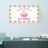 1人でメロンスイカの女の子1歳の誕生日 横断幕 (トレードショー)