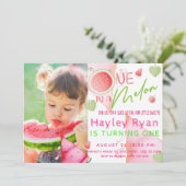 1人でメロン写真1歳の誕生日 招待状 (スタンド正面)
