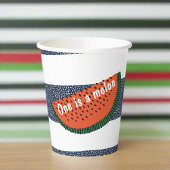 1人でメロン1歳の誕生日ストライプスイカ少年 紙コップ