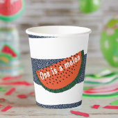 1人でメロン1歳の誕生日ストライプスイカ少年 紙コップ