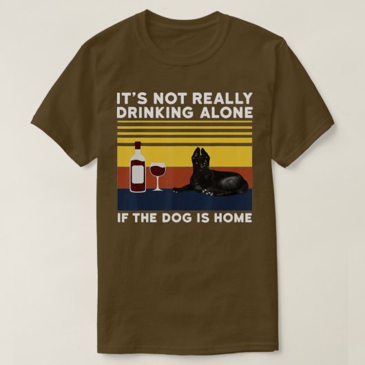 1人で飲まないもし犬は愛犬家 Tシャツ (デザイン正面)