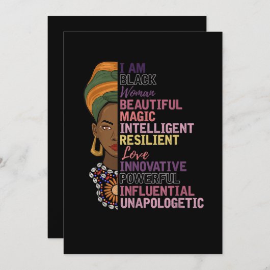 1人のアフリカの女性が贈り物、私は黒人女性の黒人ヒスト セーブザデート (正面/裏面)