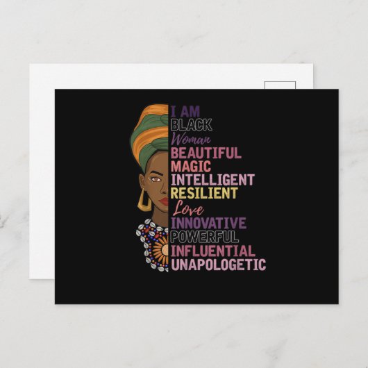 1人のアフリカの女性が贈り物、私は黒人女性の黒人ヒスト 案内ポストカード (正面/裏面)