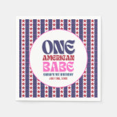 1人のアメリカ人バベ7月1日の誕生日の4日 スタンダードカクテルナプキン (正面)