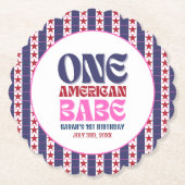 1人のアメリカ人バベ7月1日の誕生日の4日 ペーパーコースター (正面)