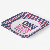 1人のアメリカ人バベ7月1日の誕生日の4日 ペーパープレート (傾斜あり)