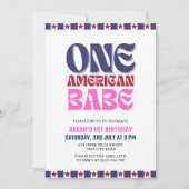 1人のアメリカ人バベ7月1日の誕生日の4日 招待状 (正面)