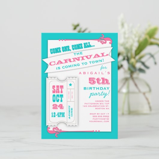 1人のカーニバルガール誕生会の招待を受ける 招待状 (スタンド正面)