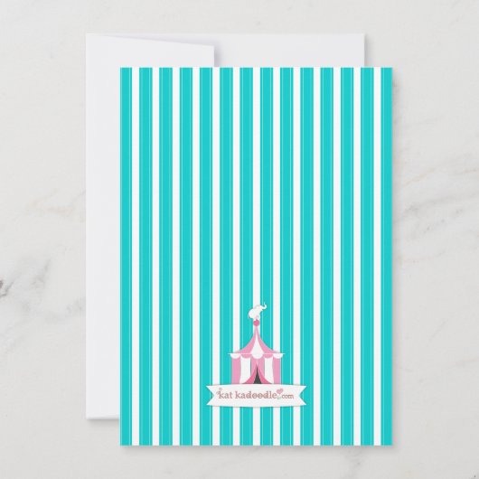 1人のカーニバルガール誕生会の招待を受ける 招待状 (裏面)