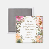 1人のコリント人13:13信仰の希望と聖書の一節 マグネット (正面/裏面)