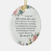 1人のコリント人13:4-8愛は辛抱強く愛は親切 セラミックオーナメント (右)