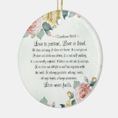 1人のコリント人13:4-8愛は辛抱強く愛は親切 セラミックオーナメント (左)