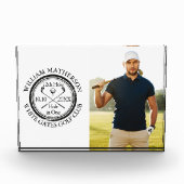 1人のゴルファーの写真パーソナライズされたにゴルフホール 表彰盾 (正面)