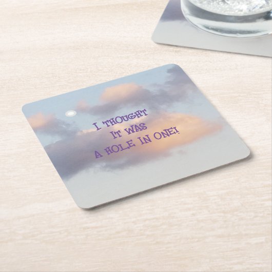 1人のゴルファーの夢の穴 スクエアペーパーコースター (アングル)