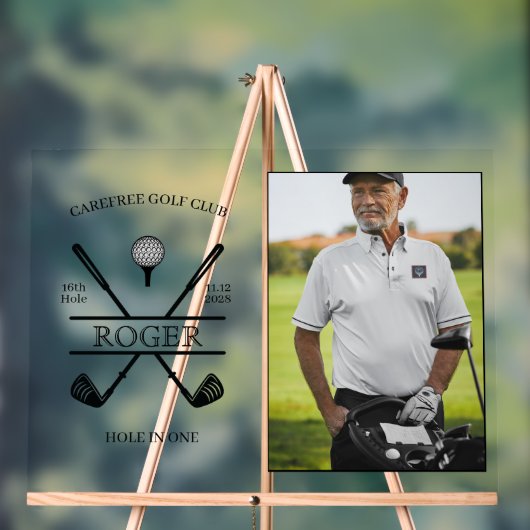 1人のゴルファー写真の穴 アクリルサイン (ニュートラル)