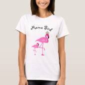 1人のベビーを持つBird Flamingo T-Shirtママ Tシャツ (正面)