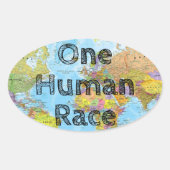 1人の人類 楕円形シール (正面)