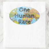 1人の人類 楕円形シール (バッグ)