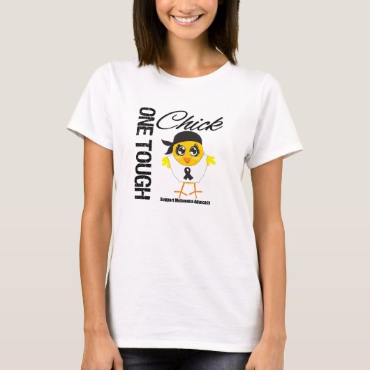 1人の堅いひよこのメラノーマの戦士 Tシャツ (正面)