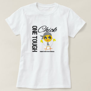 1人の堅いひよこの脳腫瘍の戦士 Tシャツ