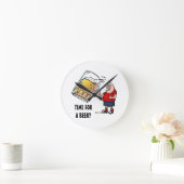 1人の大きなビール男 ラウンド壁時計 (ホーム)