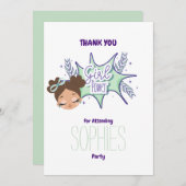 1人の女のカスタム子のサンキューカード 招待状 (正面/裏面)