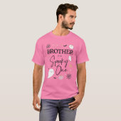 1人の女の子の不気味兄弟の最初の誕生日ピンク Tシャツ (正面フル)
