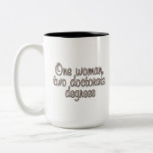 1人の女性、2つの博士号度 ツートーンマグカップ (左)